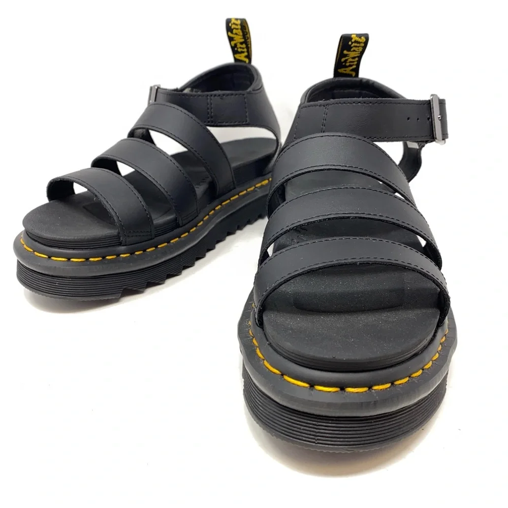 Dr Martens NWOT Black Blaire Hyrdro Leather Platform Strap Sandals. - Picture 7 of 14